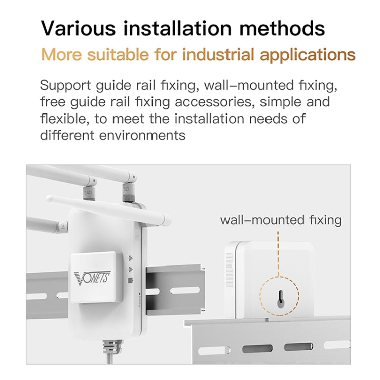 VONETS VAR1200-L 1200Mbps Wireless Bridge Built-in Antenna Dual-Band WiFi Repeater, With DC Adapter Set - free shipping - PMC Jewellery - Order now!
