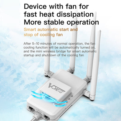 VONETS VAR1200-H 1200Mbps Wireless Bridge External Antenna Dual-Band WiFi Repeater, With 4 Antennas + DC Adapter Set - free shipping - PMC Jewellery - Order now!