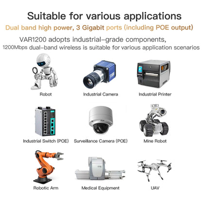 VONETS VAR1200-H 1200Mbps Wireless Bridge External Antenna Dual-Band WiFi Repeater, With 4 Antennas + DC Adapter Set - free shipping - PMC Jewellery - Order now!
