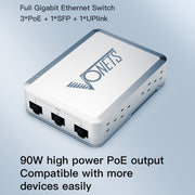 VONETS VSP510 5 Ports Ethernet Gigabit Switch with DC Adapter + Rail Fixing Buckle + SFP Optical Module Set