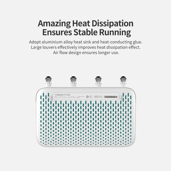 Original Xiaomi WiFi Router 4A Smart APP Control AC1200 1167Mbps 128MB 2.4GHz & 5GHz Dual-core CPU Gigabit Ethernet Port Wireless Router Repeater with 4 Antennas, Support Web & Android & iOS, US Plug(White)