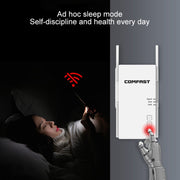 COMFAST CF-AC2100 2100Mbps Wireless WIFI Signal Amplifier Repeater Booster Network Router with 4 Antennas, UK Plug