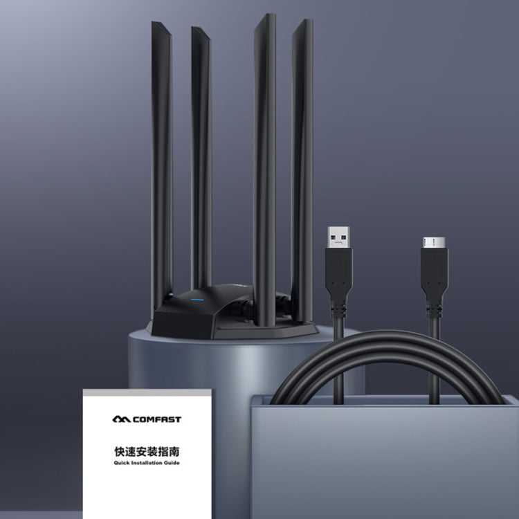 COMFAST CF-WU785AC 1300Mbps Dual-band Wifi USB Network Adapter with 4 Antennas - free shipping - PMC Jewellery - Order now!