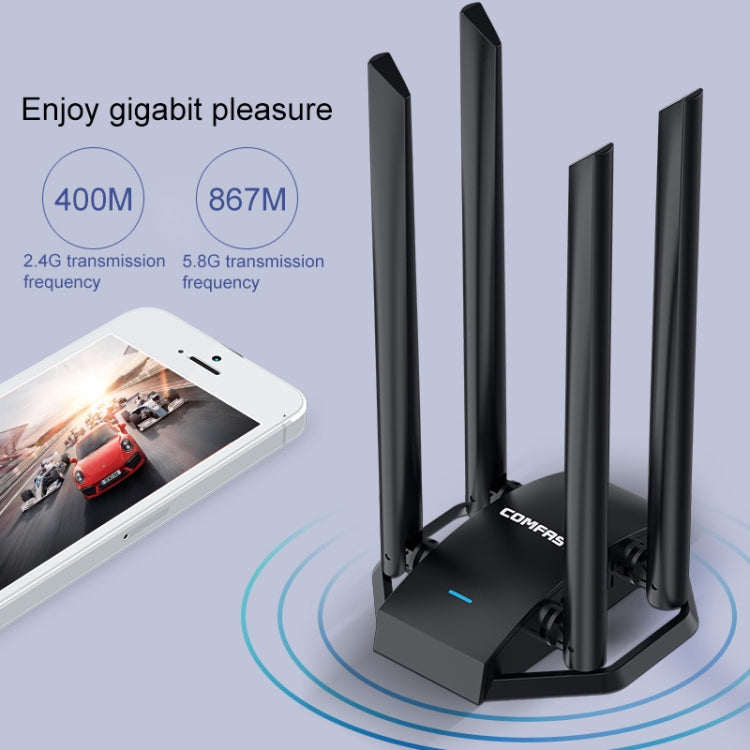 COMFAST CF-WU785AC 1300Mbps Dual-band Wifi USB Network Adapter with 4 Antennas - free shipping - PMC Jewellery - Order now!