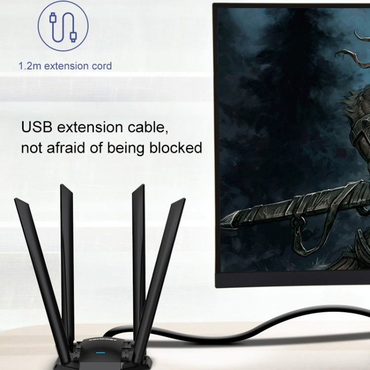 COMFAST CF-WU785AC 1300Mbps Dual-band Wifi USB Network Adapter with 4 Antennas - free shipping - PMC Jewellery - Order now!
