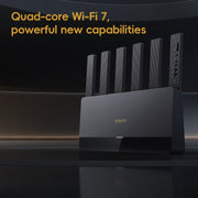 Xiaomi Router BE6500 WiFi 7 2.4GHz 5.0GHz Dual Band 4-Core 2.5G Port, US Plug (Black)