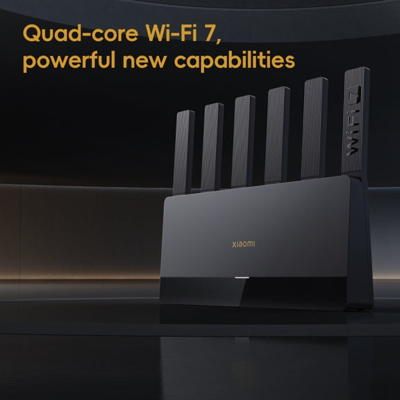 Xiaomi Router BE6500 WiFi 7 2.4GHz 5.0GHz Dual Band 4-Core 2.5G Port, US Plug (Black)