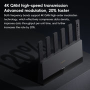 Xiaomi Router BE6500 WiFi 7 2.4GHz 5.0GHz Dual Band 4-Core 2.5G Port, US Plug (Black)