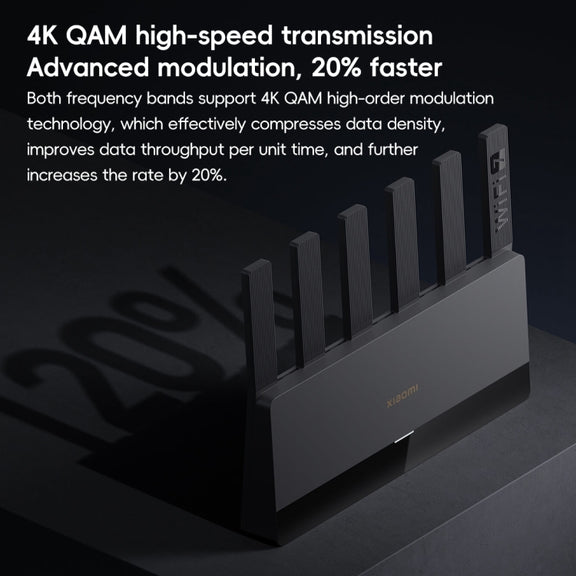 Xiaomi Router BE6500 WiFi 7 2.4GHz 5.0GHz Dual Band 4-Core 2.5G Port, US Plug (Black)
