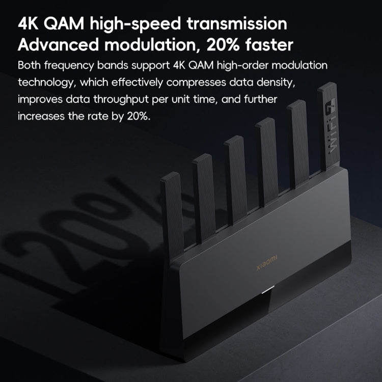Xiaomi Router BE6500 WiFi 7 2.4GHz 5.0GHz Dual Band 4-Core 2.5G Port, US Plug (Black)
