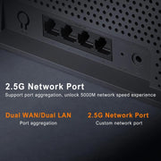 Xiaomi Router BE6500 WiFi 7 2.4GHz 5.0GHz Dual Band 4-Core 2.5G Port, US Plug (Black)