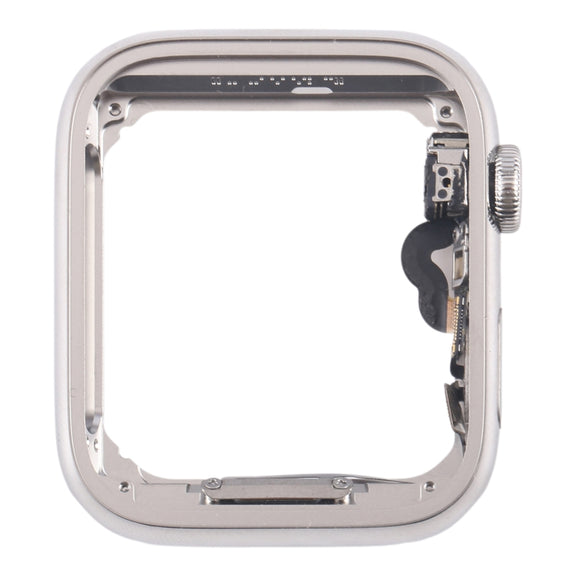 For Apple Watch Series 5 44mm LTE Stainless Steel Middle Frame Bezel Plate with Crown Spin Axis Flex Cable (Silver)