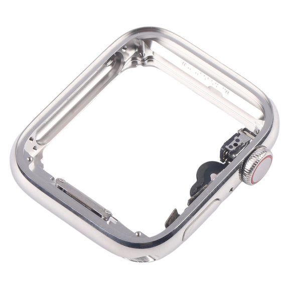 For Apple Watch Series 5 44mm LTE Stainless Steel Middle Frame Bezel Plate with Crown Spin Axis Flex Cable (Silver)