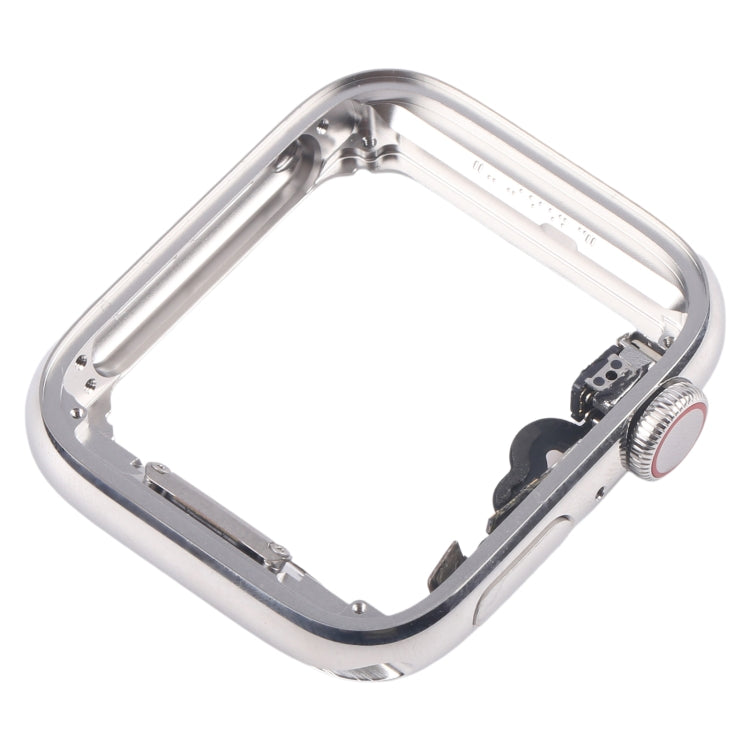 For Apple Watch Series 5 44mm LTE Stainless Steel Middle Frame Bezel Plate with Crown Spin Axis Flex Cable (Silver)