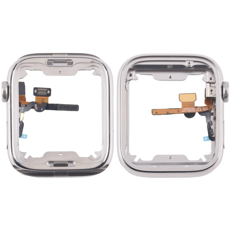 For Apple Watch Series 7 / 8 / 9 41mm LTE Stainless Steel Middle Frame Bezel Plate with Crown Spin Axis Flex Cable (Silver) - Middle Frame by PMC TechLife | Online Shopping South Africa | PMC TechLife | Buy Now Pay Later Mobicred