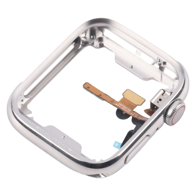For Apple Watch Series 7 / 8 / 9 45mm LTE Stainless Steel Middle Frame Bezel Plate with Crown Spin Axis Flex Cable (Silver) - Middle Frame by PMC TechLife | Online Shopping South Africa | PMC TechLife | Buy Now Pay Later Mobicred