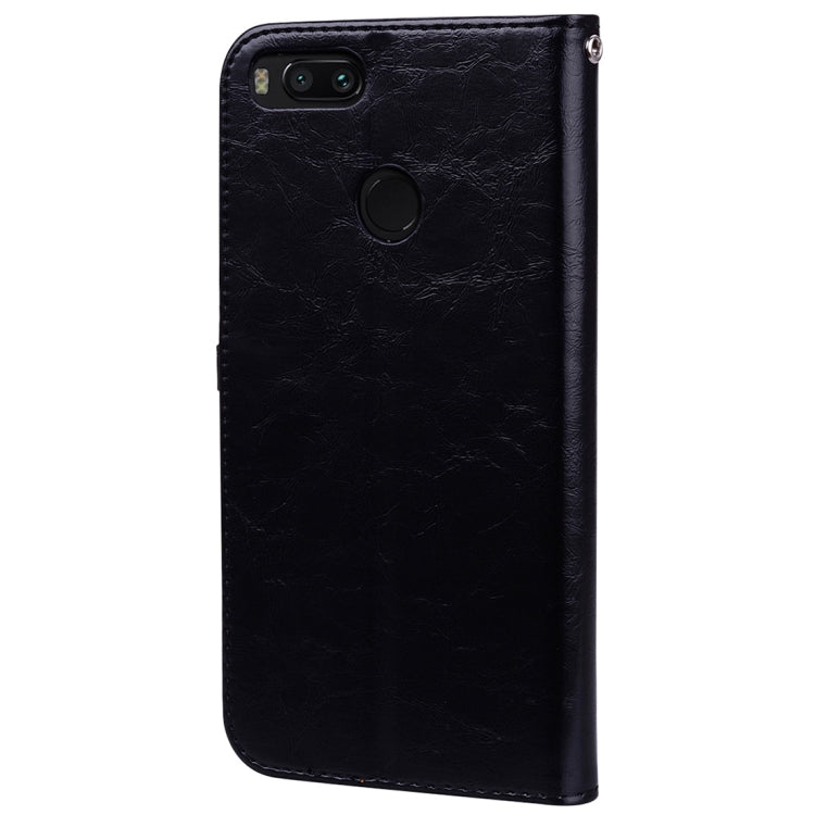 For Xiaomi  Mi A1 & 5X Business Style Oil Wax Texture Horizontal Flip Leather Case with Holder & Card Slots & Wallet & Lanyard(Black)