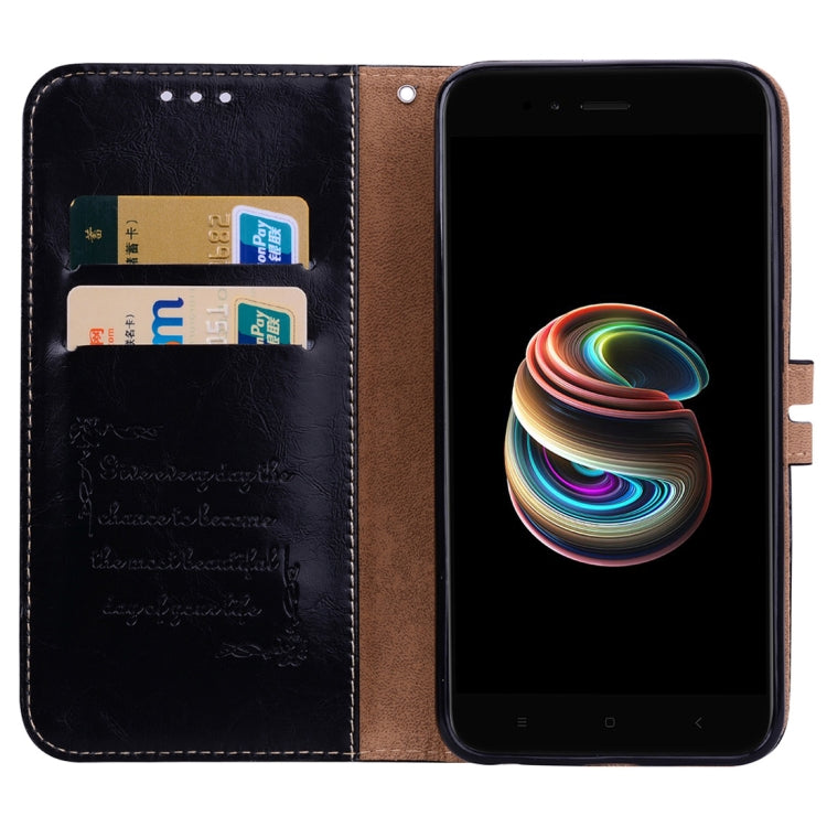 For Xiaomi  Mi A1 & 5X Business Style Oil Wax Texture Horizontal Flip Leather Case with Holder & Card Slots & Wallet & Lanyard(Black)