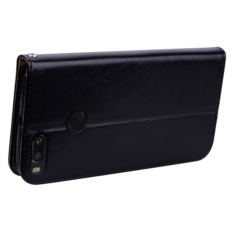 For Xiaomi  Mi A1 & 5X Business Style Oil Wax Texture Horizontal Flip Leather Case with Holder & Card Slots & Wallet & Lanyard(Black)