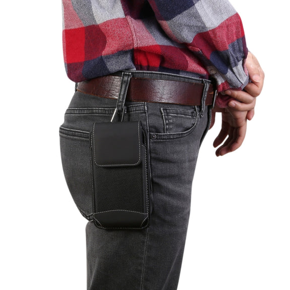 Universal Hanging Waist Oxford Cloth Case for 6.4-6.5 inch Mobile Phones, with Carabiner(Black)