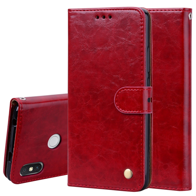 Business Style Oil Wax Texture Horizontal Flip Leather Case for Xiaomi Redmi S2, with Holder & Card Slots & Wallet (Red) - Xiaomi Cases by PMC TechLife | Online Shopping South Africa | PMC TechLife