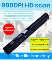 iScan01 Mobile Document Handheld Scanner with LED Display, A4 Contact Image Sensor(Red)