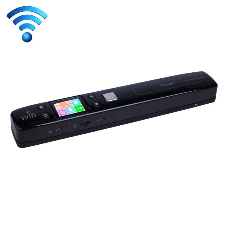 iScan02 WiFi Double Roller Mobile Document Portable Handheld Scanner with LED Display,  Support 1050DPI  / 600DPI  / 300DPI  / PDF / JPG / TF(Black) - Portable Scanner by PMC TechLife | Online Shopping South Africa | PMC TechLife