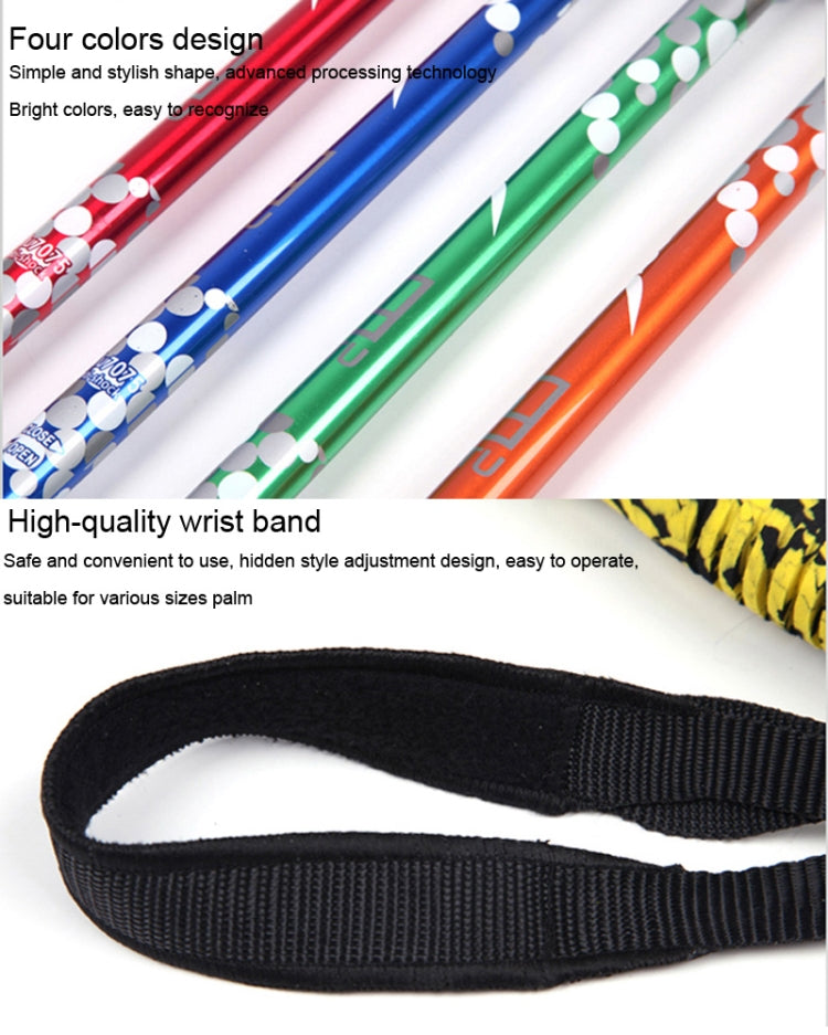 135cm Adjustable Portable Height Outdoor Aluminum Trekking Poles(Green) - Folding Crutch by PMC TechLife | Online Shopping South Africa | PMC TechLife