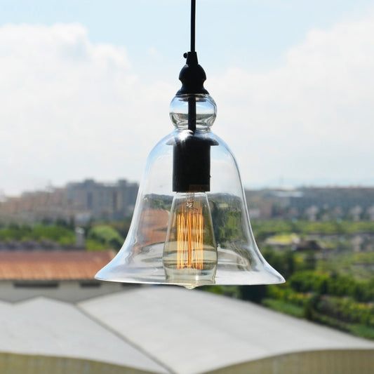 E27 Retro Industrial Hanging Lamp Small Bell Transparent Glass Pendant Light (Warm White) - Celling Lights & Chandeliers by YWXLight | Online Shopping South Africa | PMC Jewellery | Buy Now Pay Later Mobicred