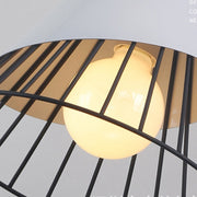 E27 Modern Lighting Iron Solid Wood Pendant Light Hanging Lamp (Black)