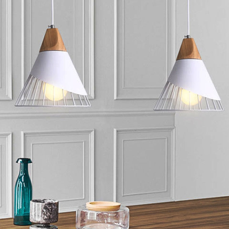 E27 Modern Lighting Iron Solid Wood Pendant Light Hanging Lamp (Black) - free shipping - PMC Jewellery - Order now!