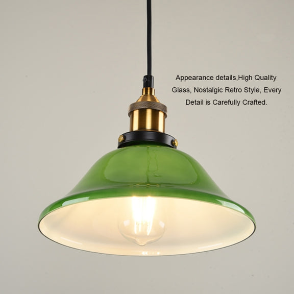 LED Industrial Edison Vintage Style Hanging lamp Green Emerald Glass Pendant Light with E27 Bulb (Warm White)