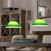 LED Industrial Edison Vintage Style Hanging lamp Green Emerald Glass Pendant Light with E27 Bulb (Warm White)