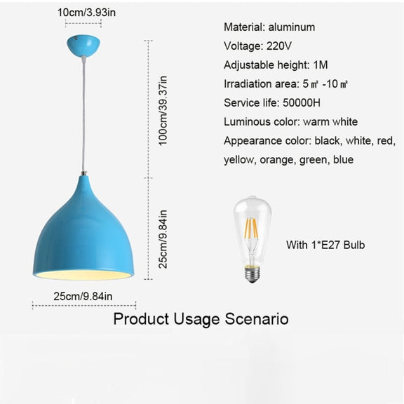 Restaurant Chandelier Simple Modern Single-head Dining Table Lamp Fashion Aisle Living Room Bar (Orange)
