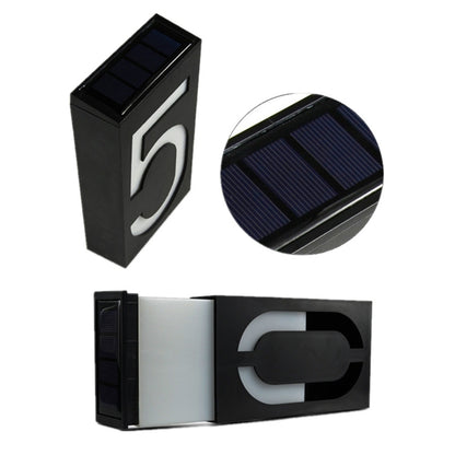 0.36W Solar Powered Wall Mount 6 LEDs Lighting Doorplate Lamp House Number Porch Lights with Solar Pannel(1) - free shipping - PMC Jewellery - Order now!