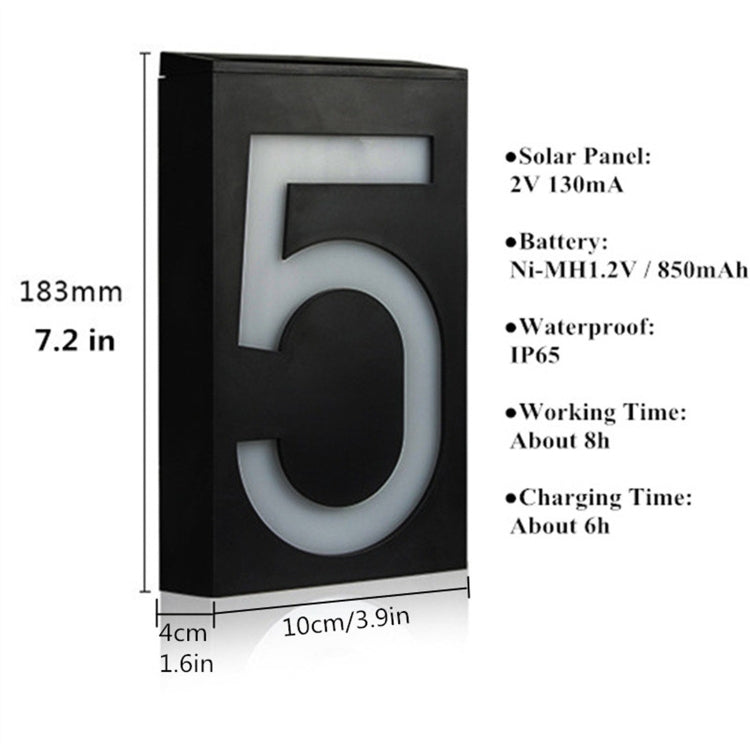 0.36W Solar Powered Wall Mount 6 LEDs Lighting Doorplate Lamp House Number Porch Lights with Solar Pannel(2) - free shipping - PMC Jewellery - Order now!