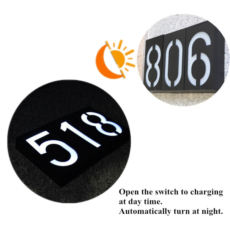 0.36W Solar Powered Wall Mount 6 LEDs Lighting Doorplate Lamp House Number Porch Lights with Solar Pannel(2) - free shipping - PMC Jewellery - Order now!