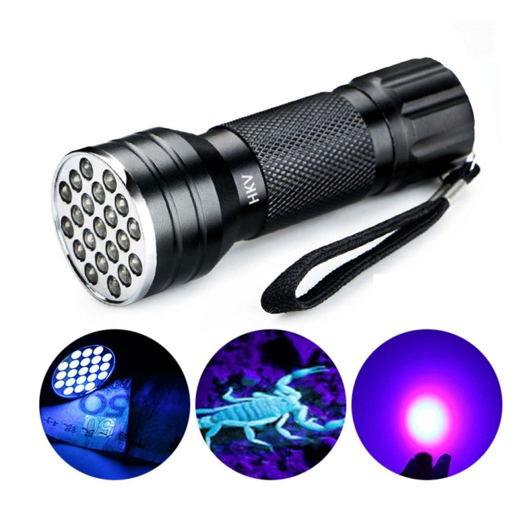 UV 21 LEDs 395NM Ultra Violet Torch LED Flashlight Light Lamp Detector for Dog Urine Pet Stains - LED Flashlight by PMC TechLife | Online Shopping South Africa | PMC TechLife