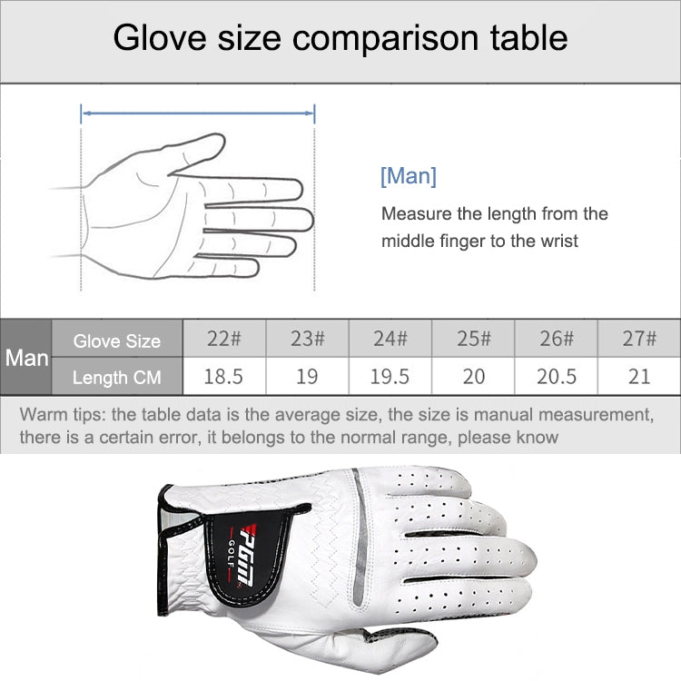 PGM Golf Sheepskin Anti-Slip Single Gloves for Men(Size: 22-Left Hand) - Safety Gloves by PGM | Online Shopping South Africa | PMC Jewellery | Buy Now Pay Later Mobicred