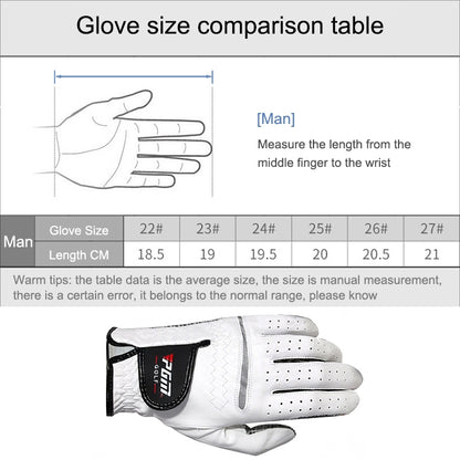 PGM Golf Sheepskin Anti-Slip Single Gloves for Men(Size: 25-Left Hand) - Safety Gloves by PGM | Online Shopping South Africa | PMC Jewellery | Buy Now Pay Later Mobicred