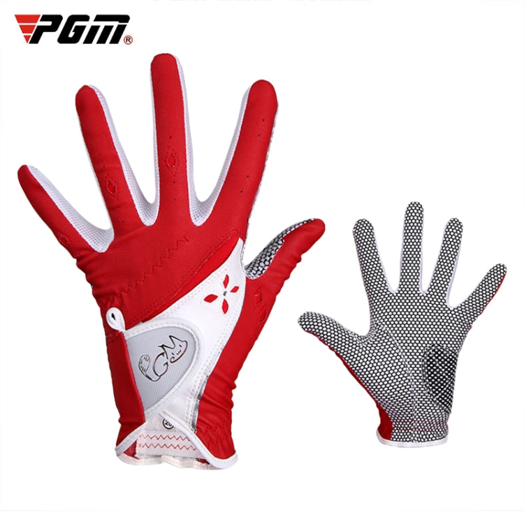 PGM One Pair Golf Non-Slip PU Leather Gloves for Women (Color:Red Size:20) - free shipping - PMC TechLife - Order now!