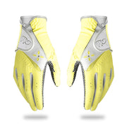 PGM One Pair Golf Non-Slip PU Leather Gloves for Women (Color:Yellow Size:19)