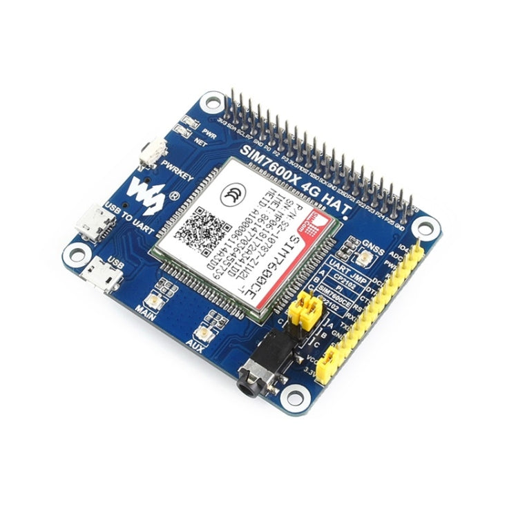 Waveshare 4G / 3G / 2G / GSM / GPRS / GNSS HAT for Raspberry Pi, LTE CAT4, for China - free shipping - PMC TechLife - Order now!