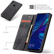 CaseMe Multifunctional Retro Frosted Horizontal Flip Leather Case for Huawei P Smart 2019 /  Honor 10 Lite, with Card Slots & Holder & Wallet(Black)