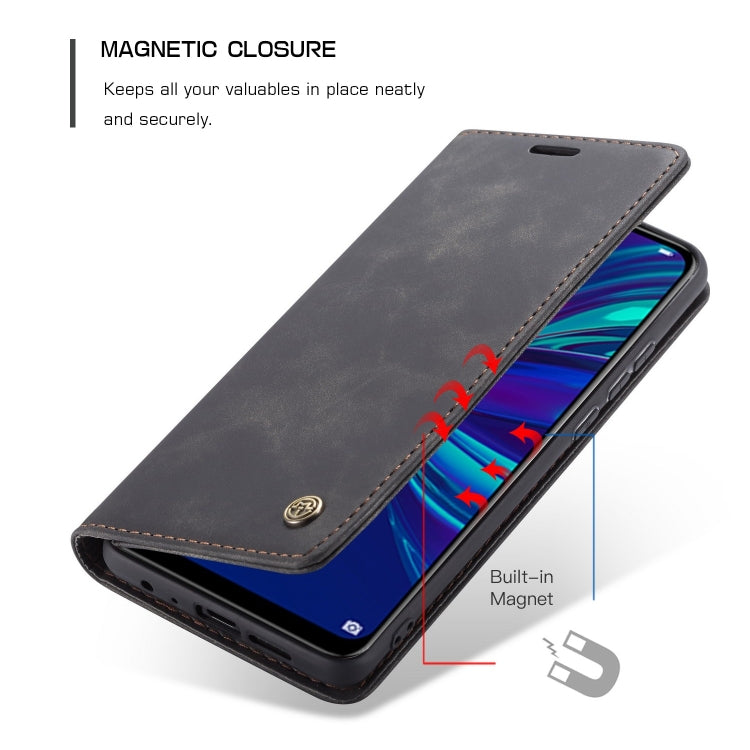 CaseMe Multifunctional Retro Frosted Horizontal Flip Leather Case for Huawei P Smart 2019 /  Honor 10 Lite, with Card Slots & Holder & Wallet(Black)