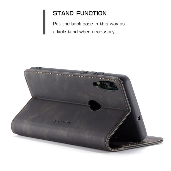 CaseMe Multifunctional Retro Frosted Horizontal Flip Leather Case for Huawei P Smart 2019 /  Honor 10 Lite, with Card Slots & Holder & Wallet(Black)