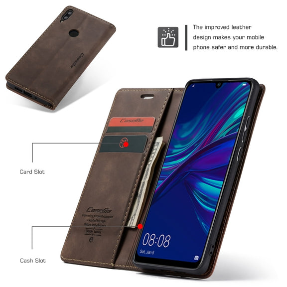 CaseMe Multifunctional Retro Frosted Horizontal Flip Leather Case for Huawei P Smart 2019 /  Honor 10 Lite, with Card Slots & Holder & Wallet