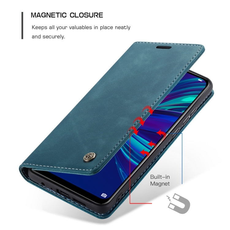 CaseMe Multifunctional Retro Frosted Horizontal Flip Leather Case for Huawei P Smart 2019 /  Honor 10 Lite, with Card Slots & Holder & Wallet(Blue)