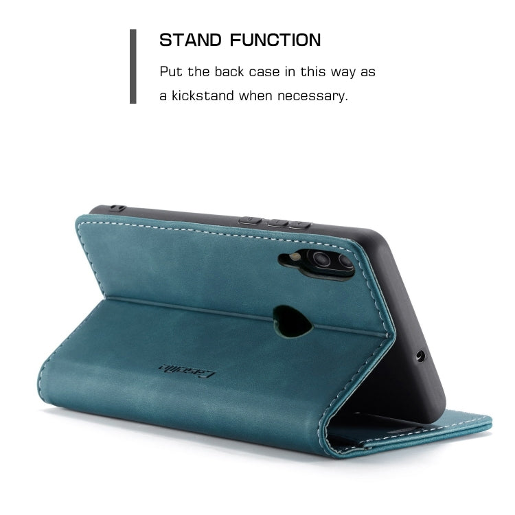 CaseMe Multifunctional Retro Frosted Horizontal Flip Leather Case for Huawei P Smart 2019 /  Honor 10 Lite, with Card Slots & Holder & Wallet(Blue)