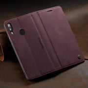 CaseMe Multifunctional Retro Frosted Horizontal Flip Leather Case for Huawei P Smart 2019 /  Honor 10 Lite, with Card Slots & Holder & Wallet(Wine Red)